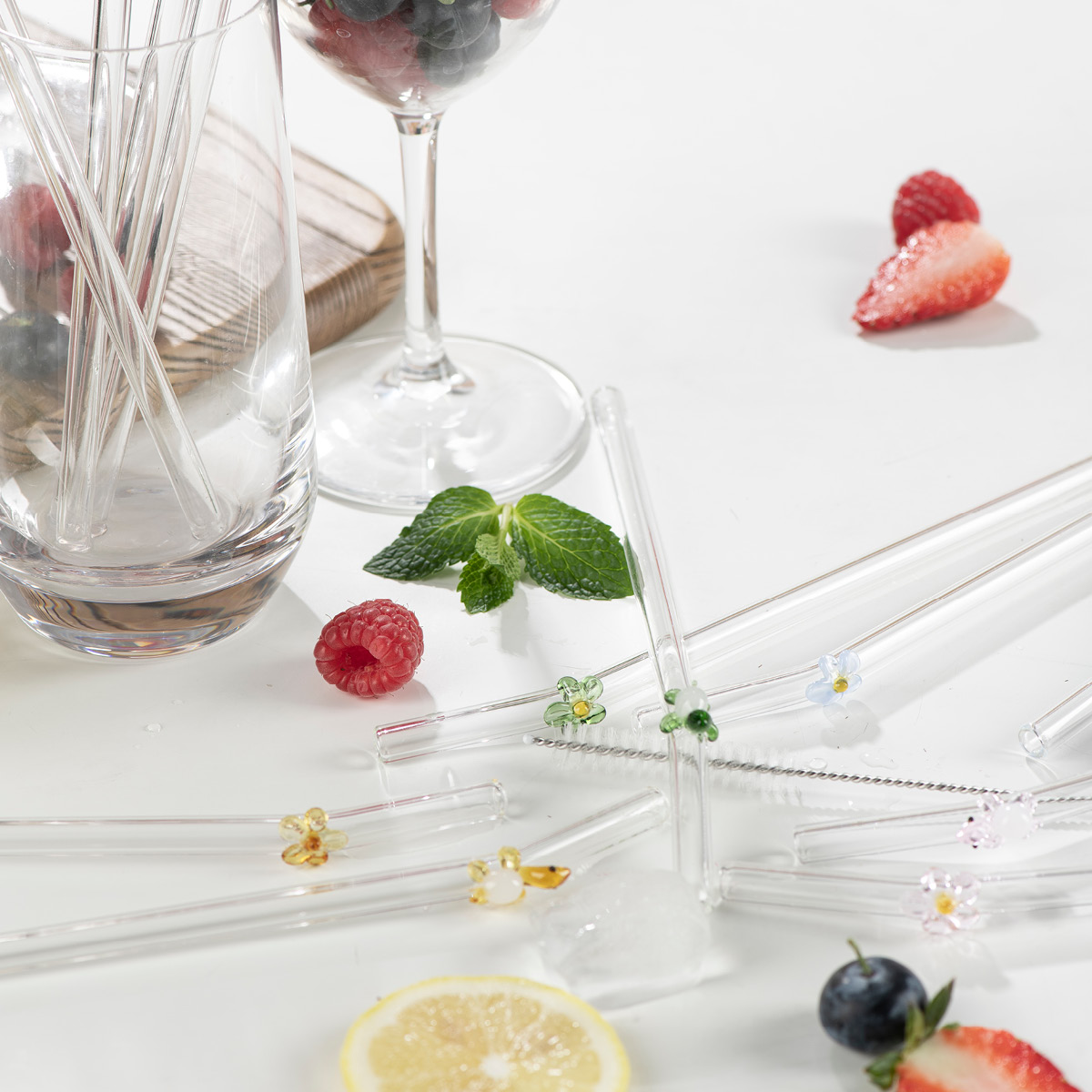 Modern House Fun sugrör 20 cm 4-pack blomma