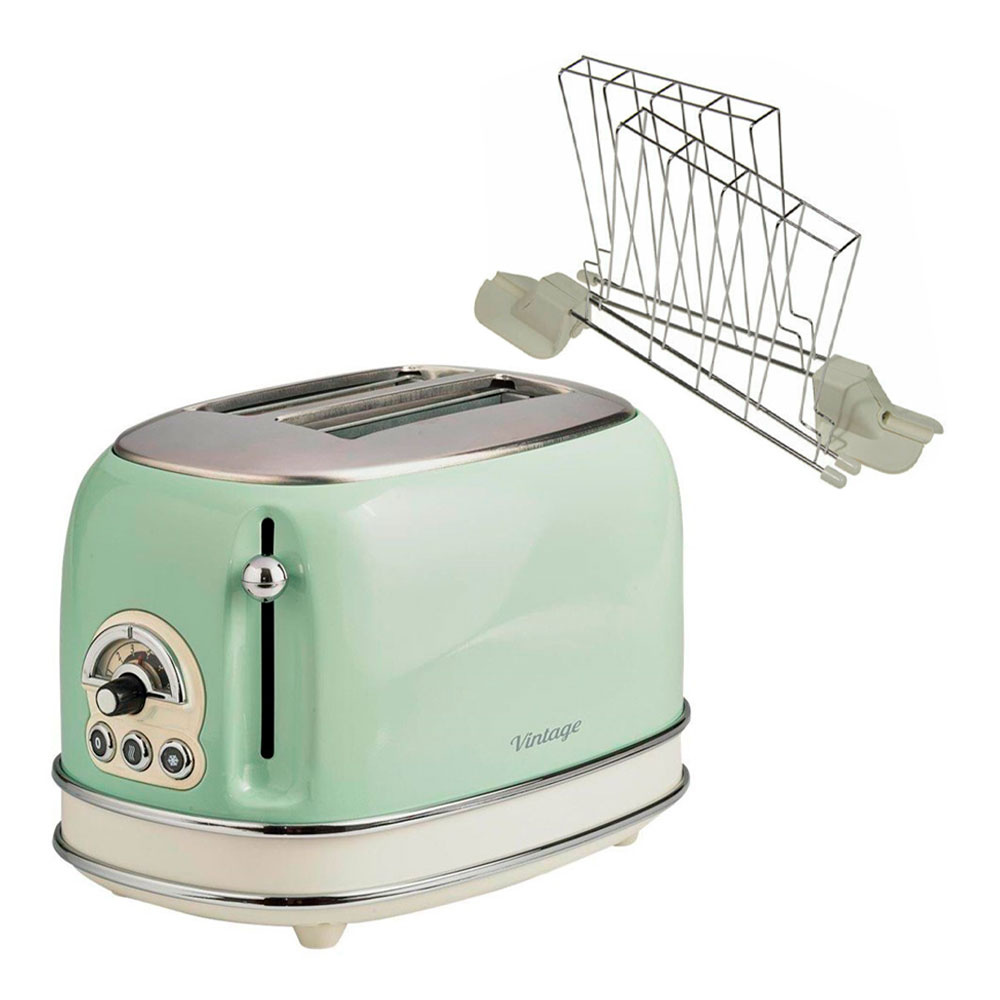 Ariete - Vintage Leivänpaahdin + Leipäteline 2 viipaletta Vihreä