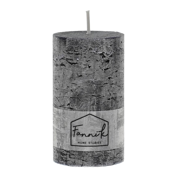 Rustik blockljus 12 cm svart