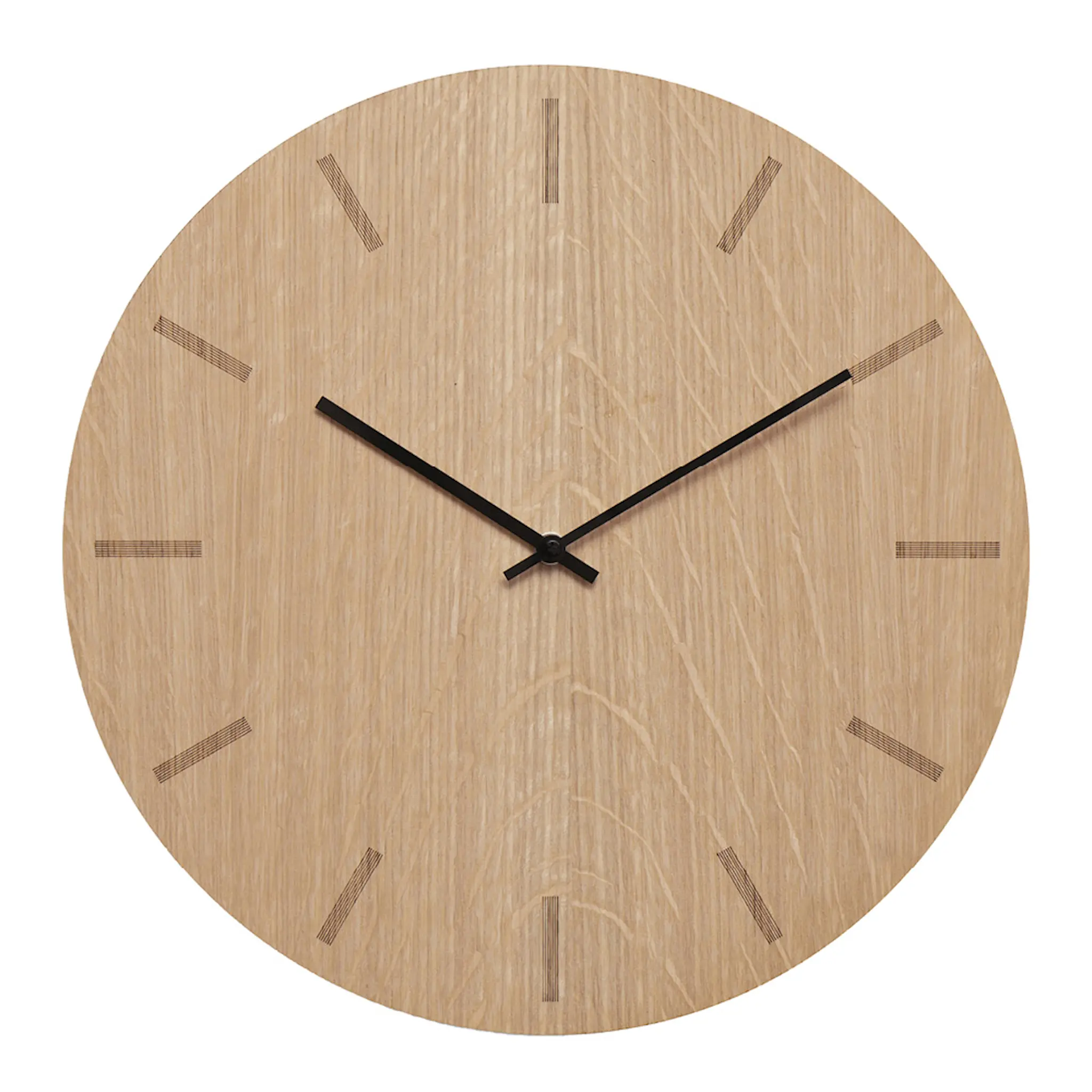 Hemverk Light Oak väggklocka 38 cm ljus ek med svart visare