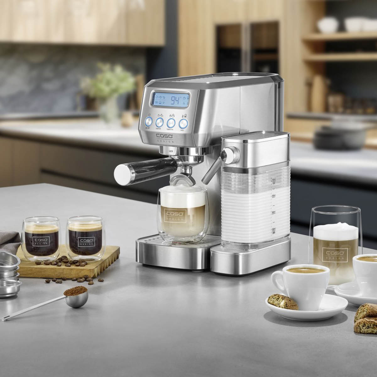 Caso Gourmet Latte espressomaskin sølv