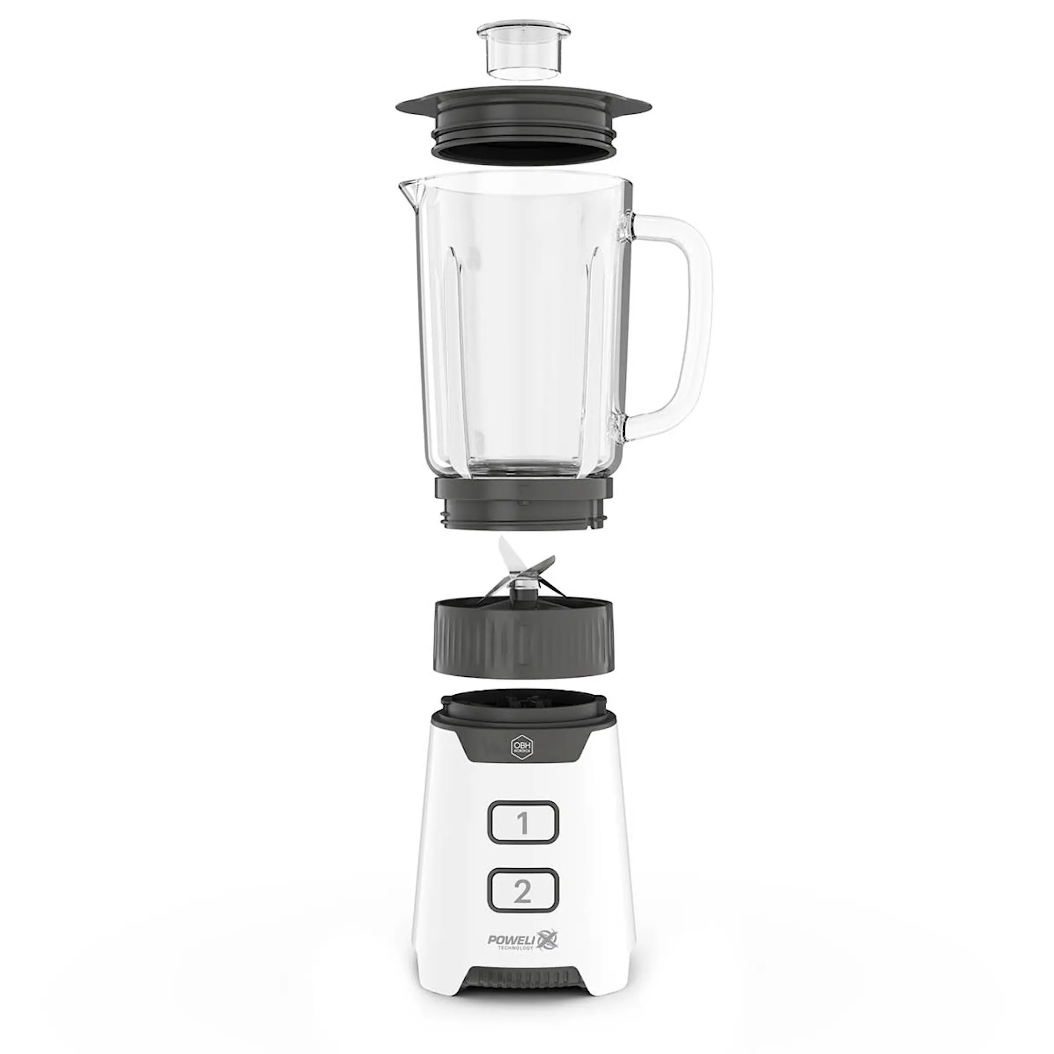 OBH Nordica Minimix blender med glaskanna 400W vit/grå