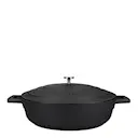 Cast Aluminium låg gryta med självösande lock 4 L svart