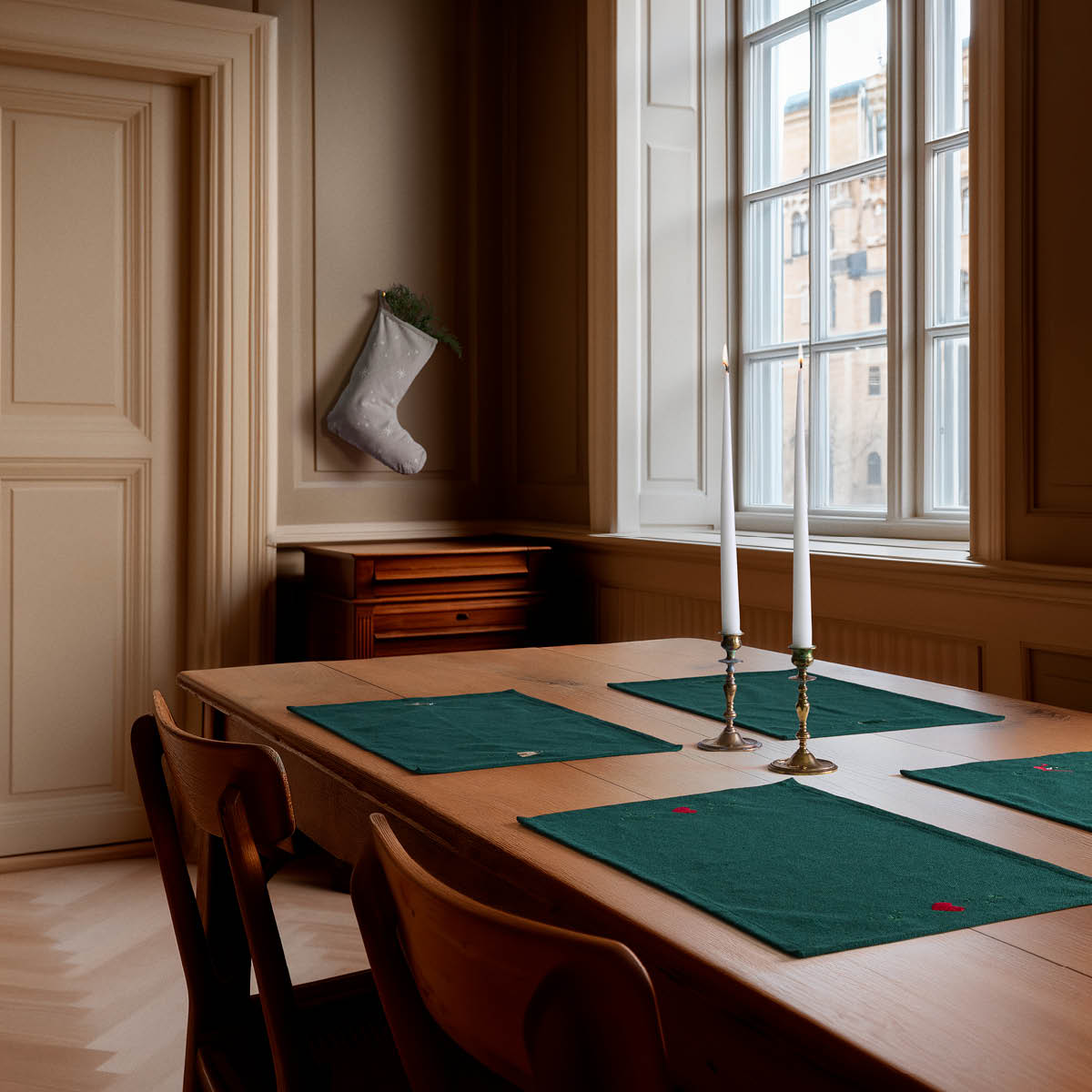 Juna Christmas Fable dekkebrikker juletre 49x32 cm grønn