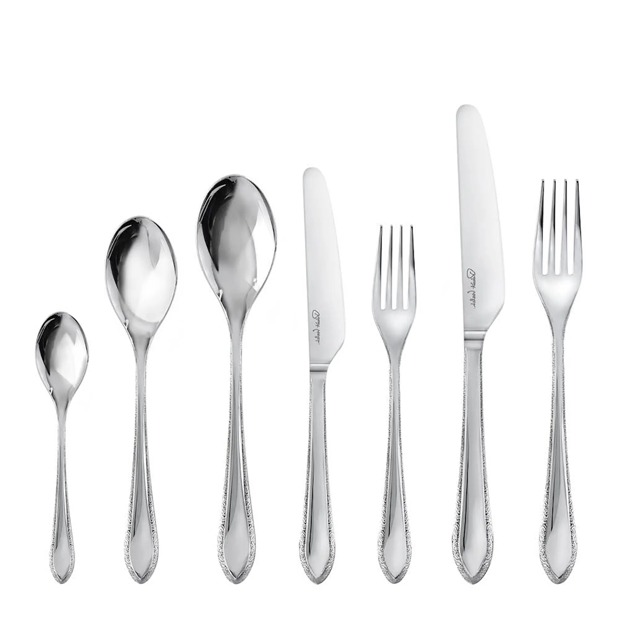 Robert Welch Kemble Textur bestickset 42 delar stål