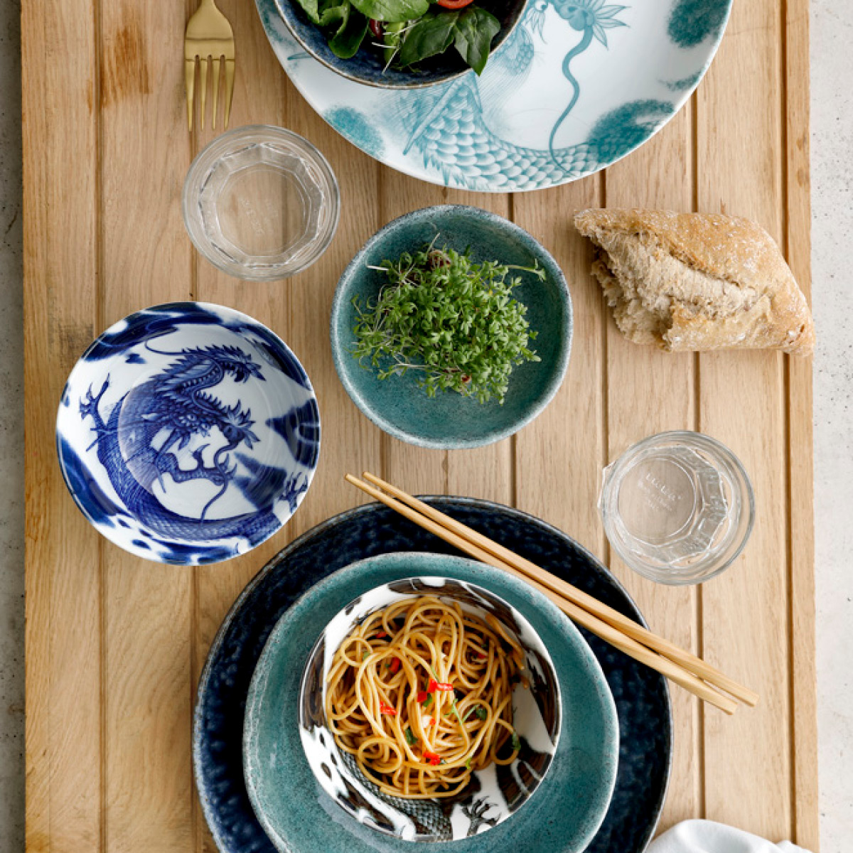 Tokyo Design Studio Japonism dragon menbachi skål 25,2 cm blue