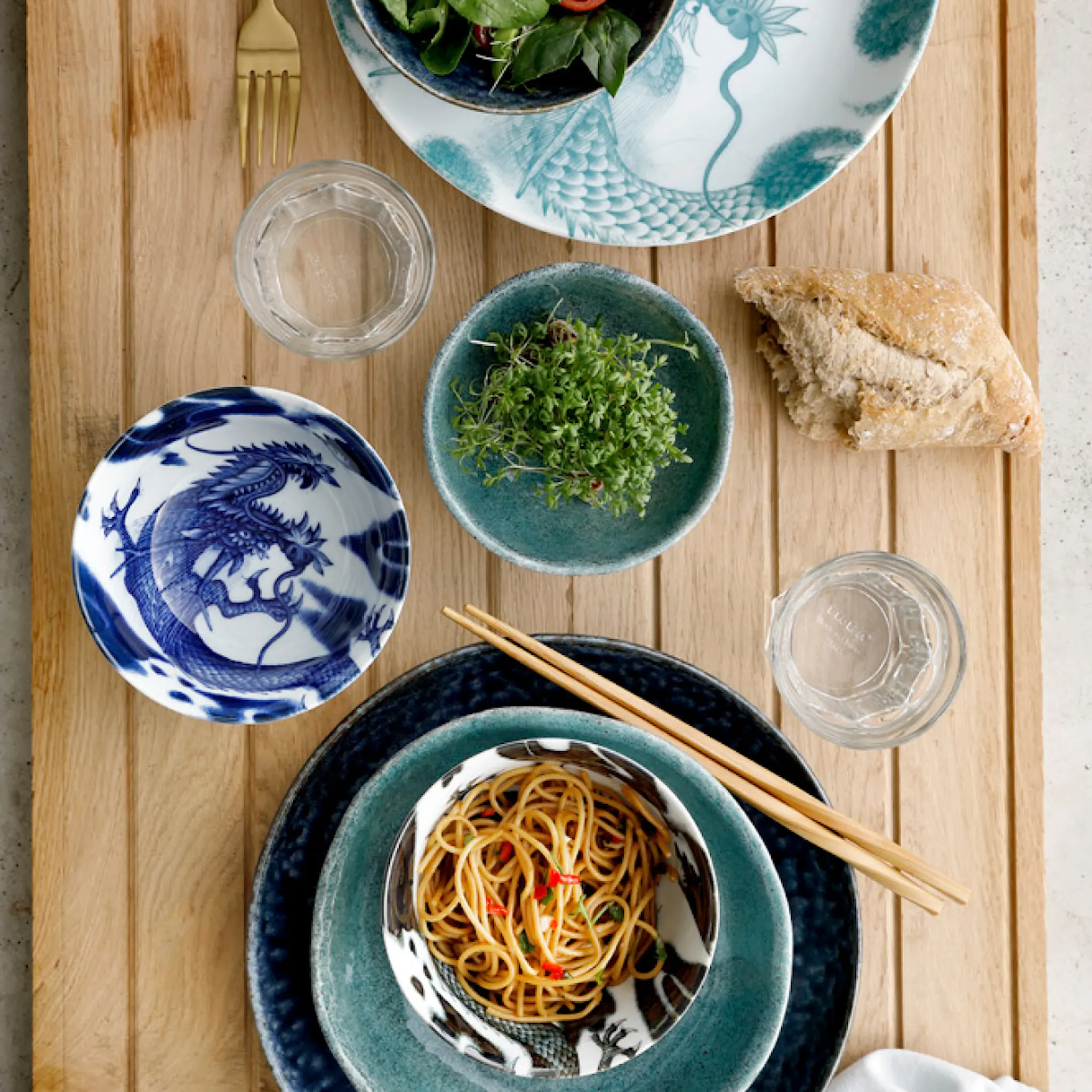 Tokyo Design Studio Japonism dragon menbachi skål 25,2 cm blue