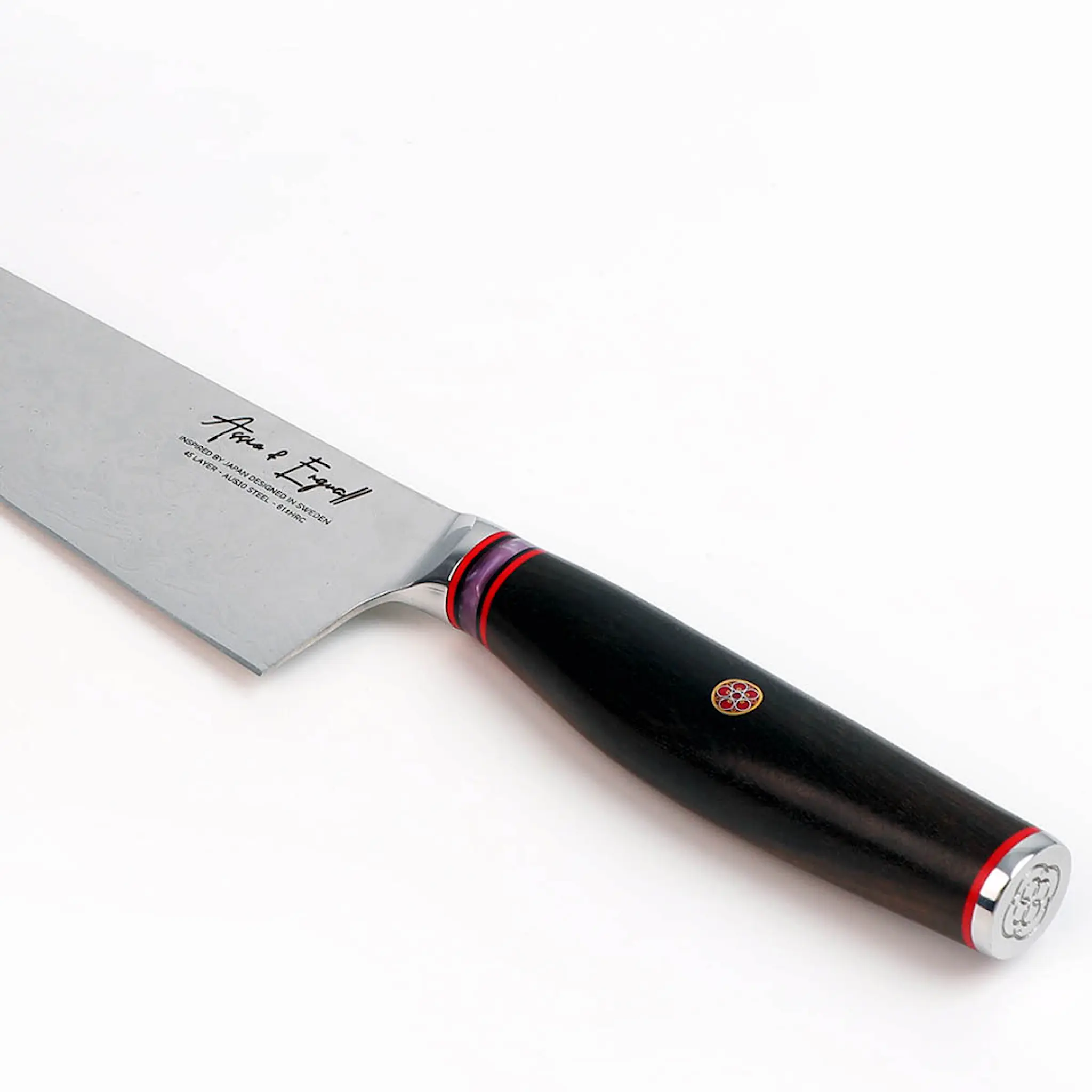 Assio & Engvall Skarp kockkniv 24 cm stål/trä