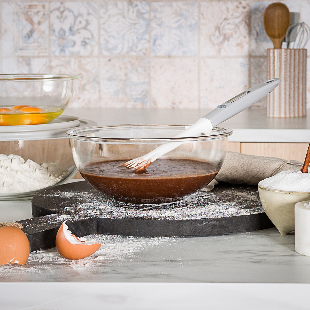 Modern House bAYk skålset 3 delar klar/ljusgrå