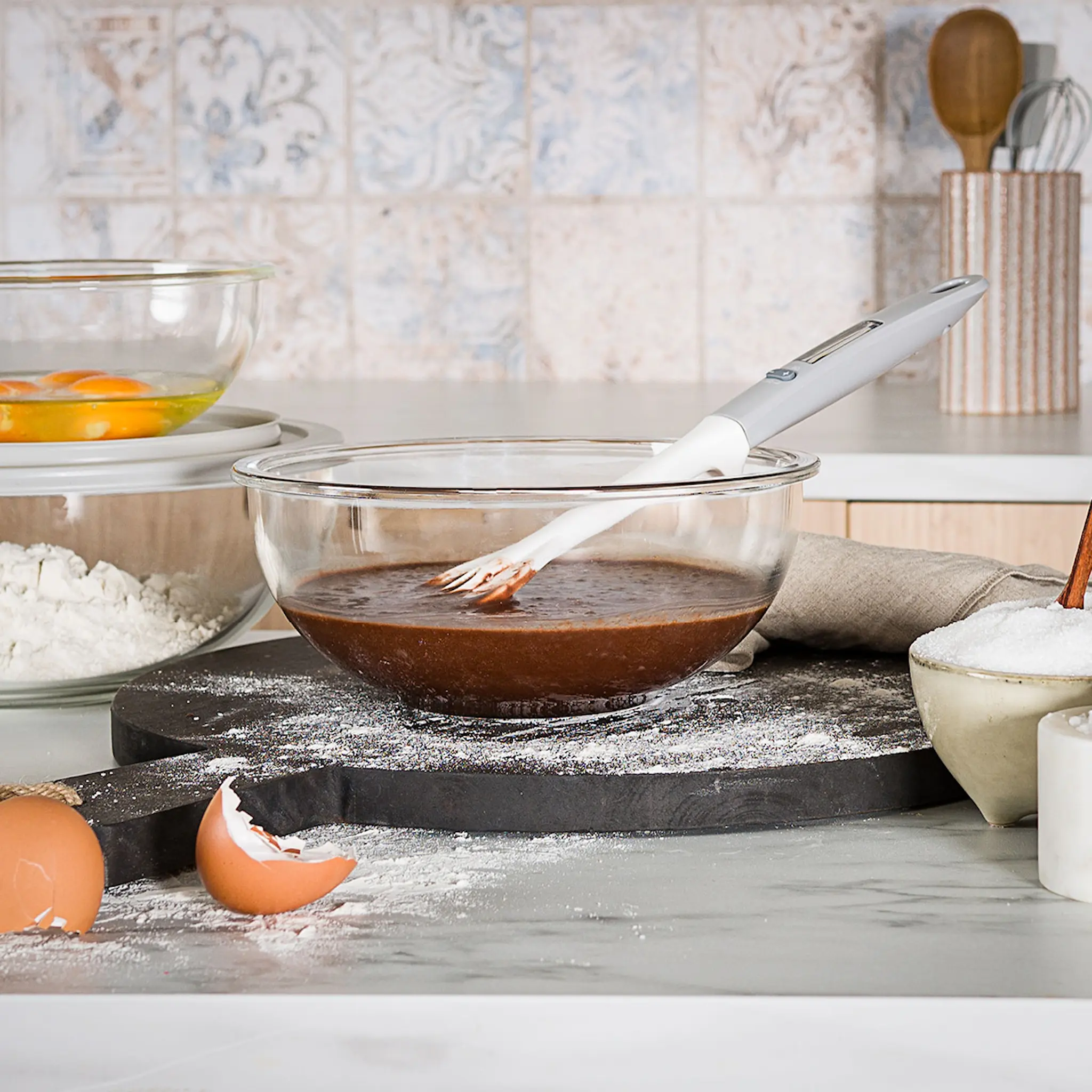 Modern House bAYk skålset 3 delar klar/ljusgrå