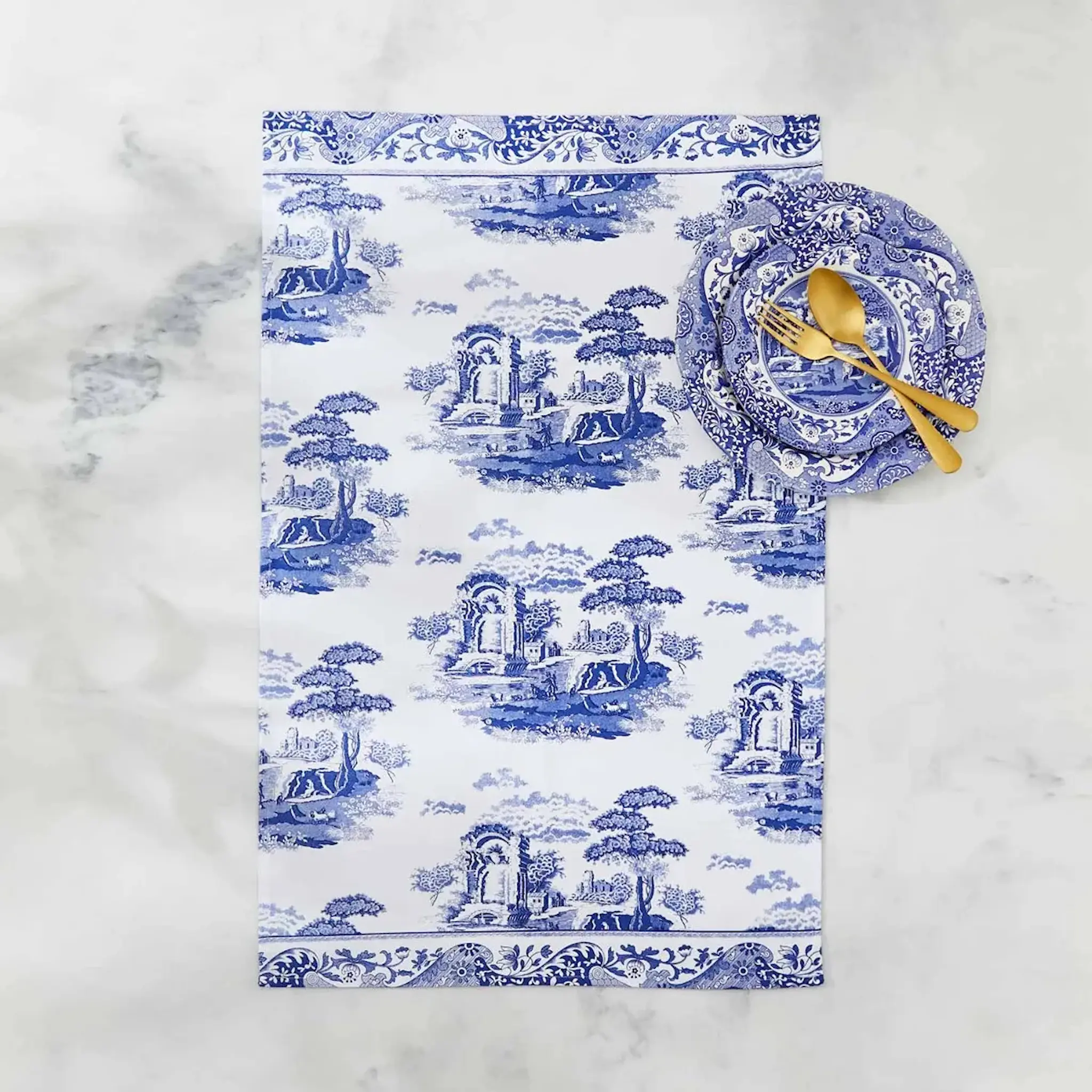Spode Blue Italian kökshandduk 45x74 cm blå/vit