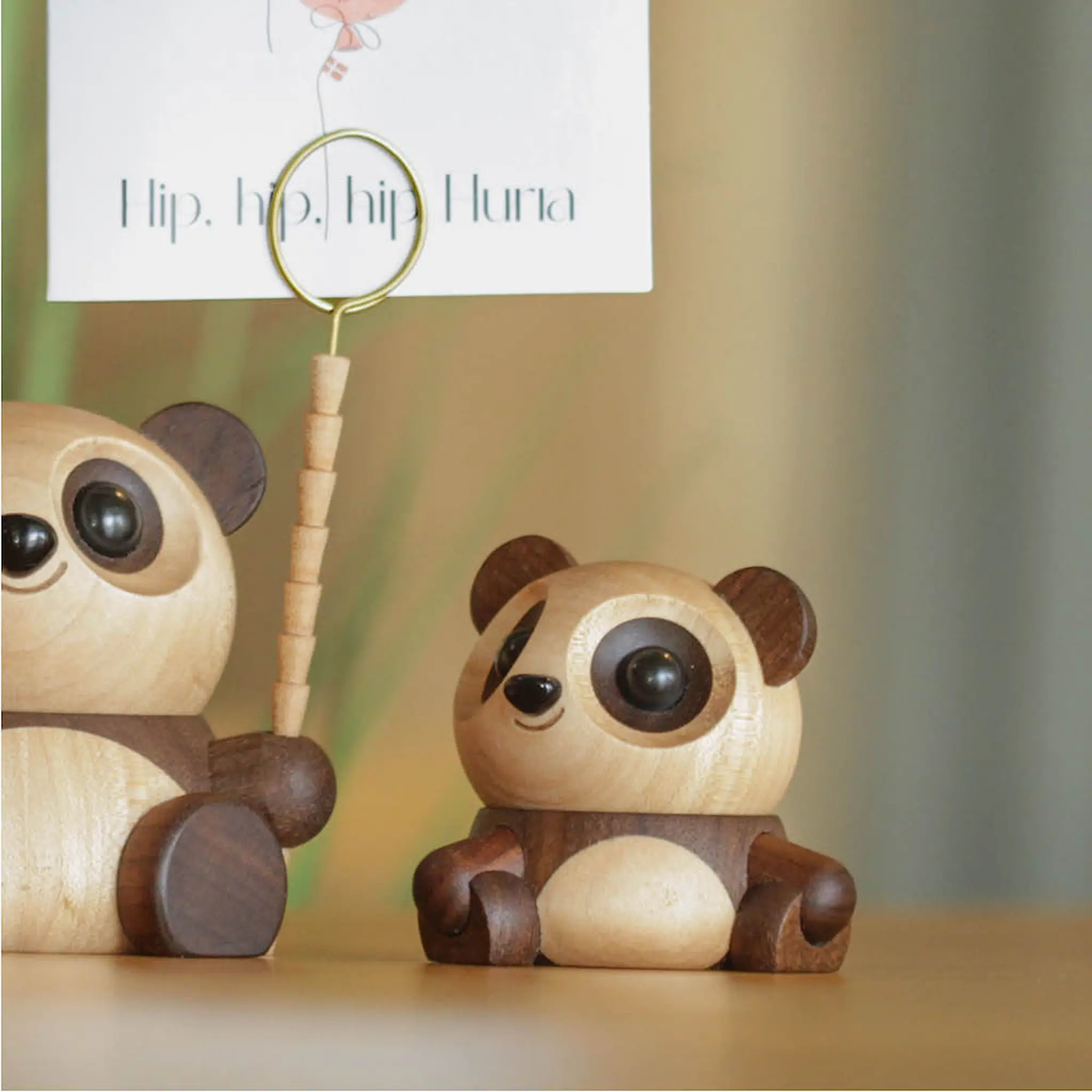 FableWood Puufiguuri panda Pom Pom 6 cm Pähkinä/Vaahtera