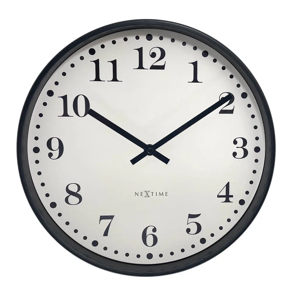 Dickens veggklokke 30 cm svart/hvit