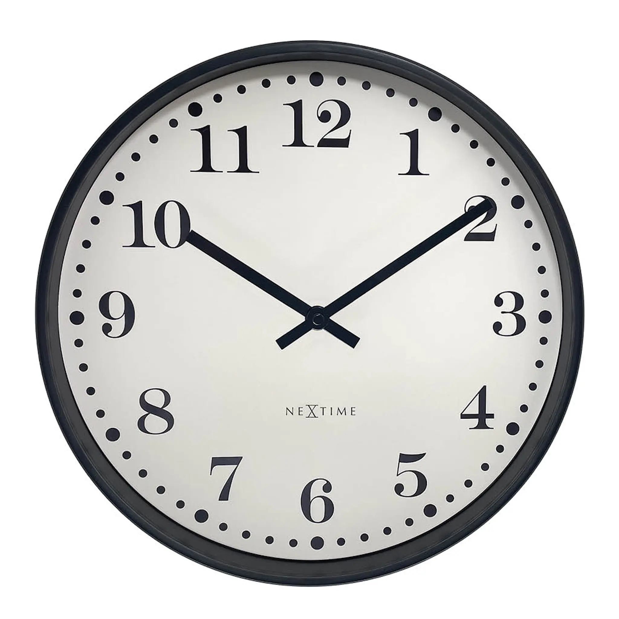 NeXtime Dickens veggklokke 30 cm svart/hvit