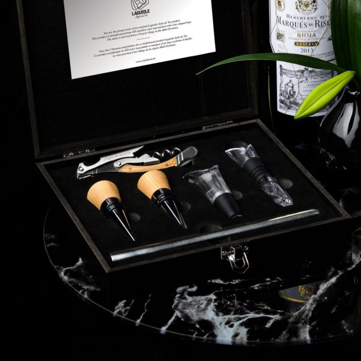 Laguiole Style de Vie Korketrekker set oak