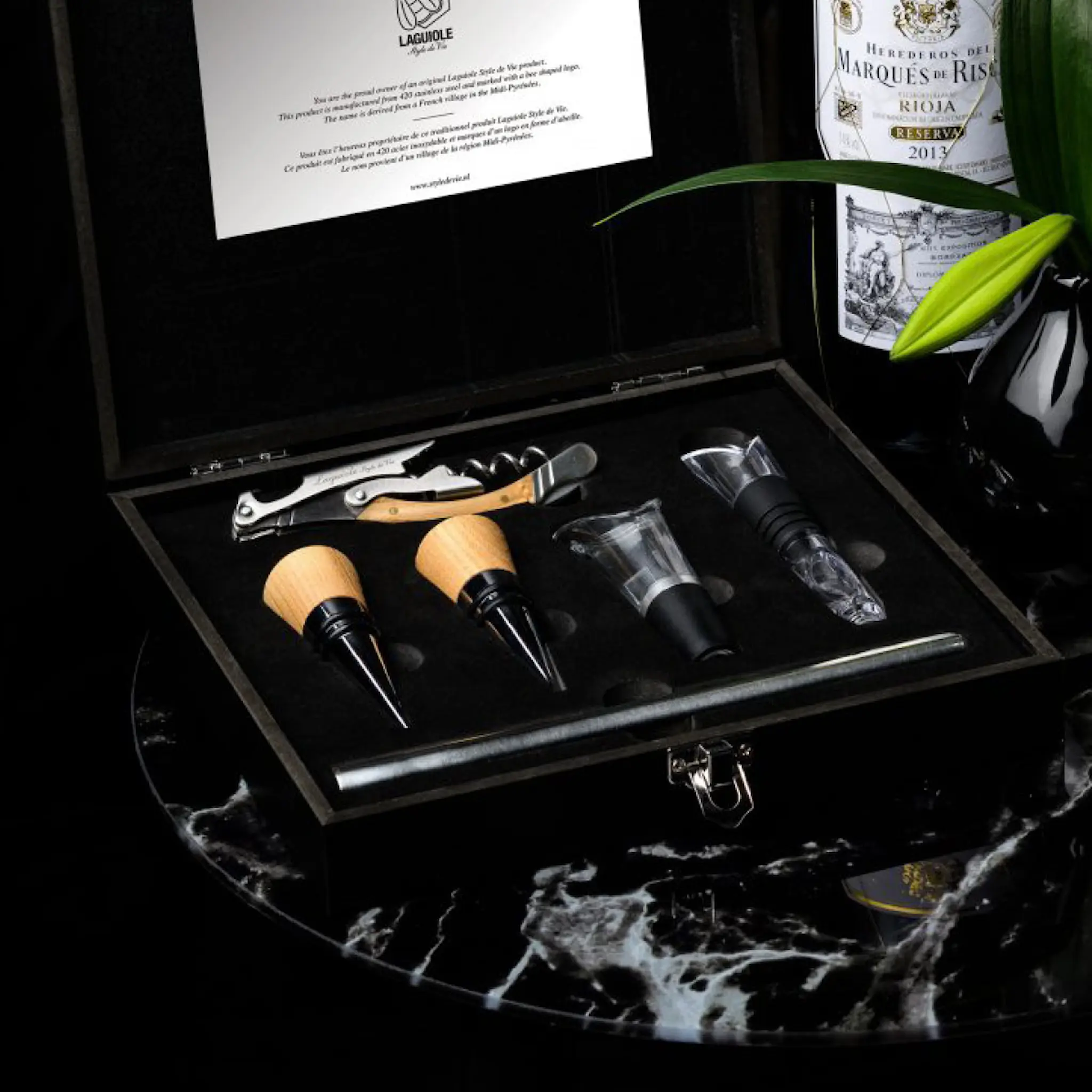 Laguiole Style de Vie Korkkiruuvisetti Tammi