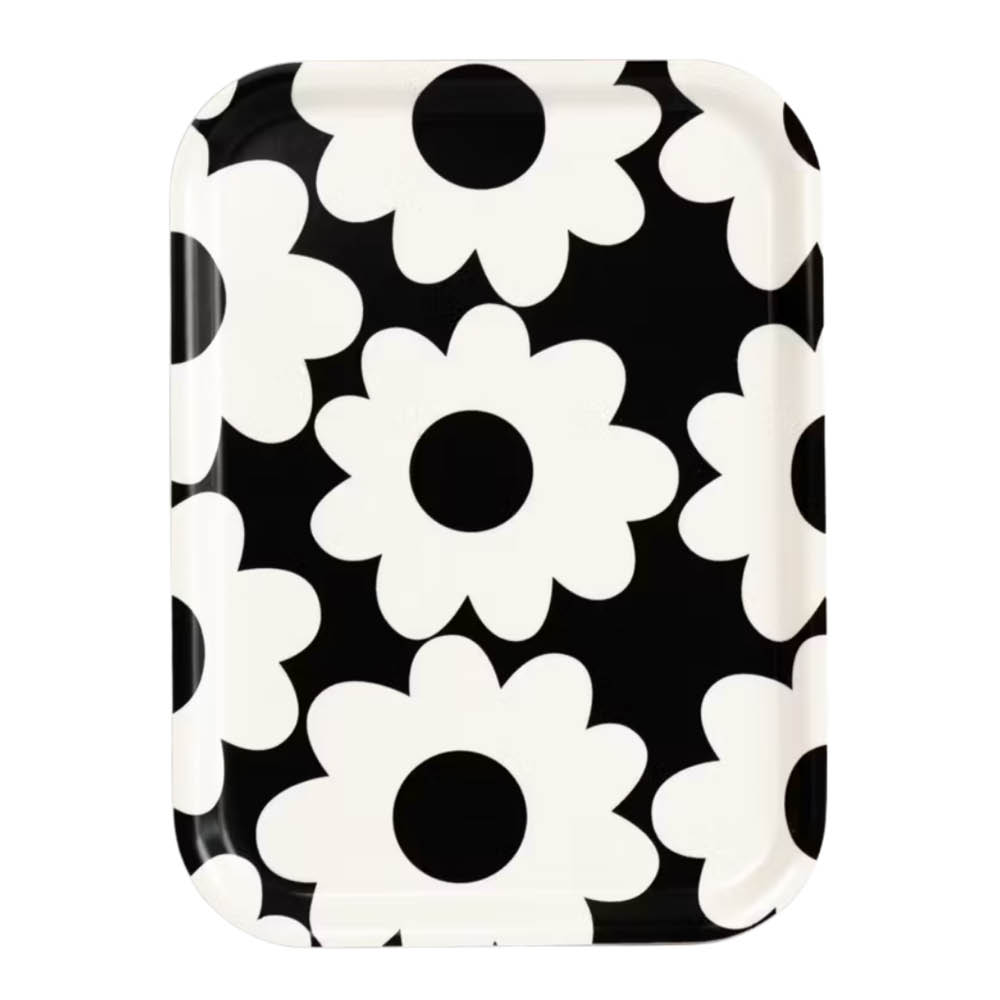 Rotor Design Flora Tarjotin 27x20 cm Musta/Valkoinen