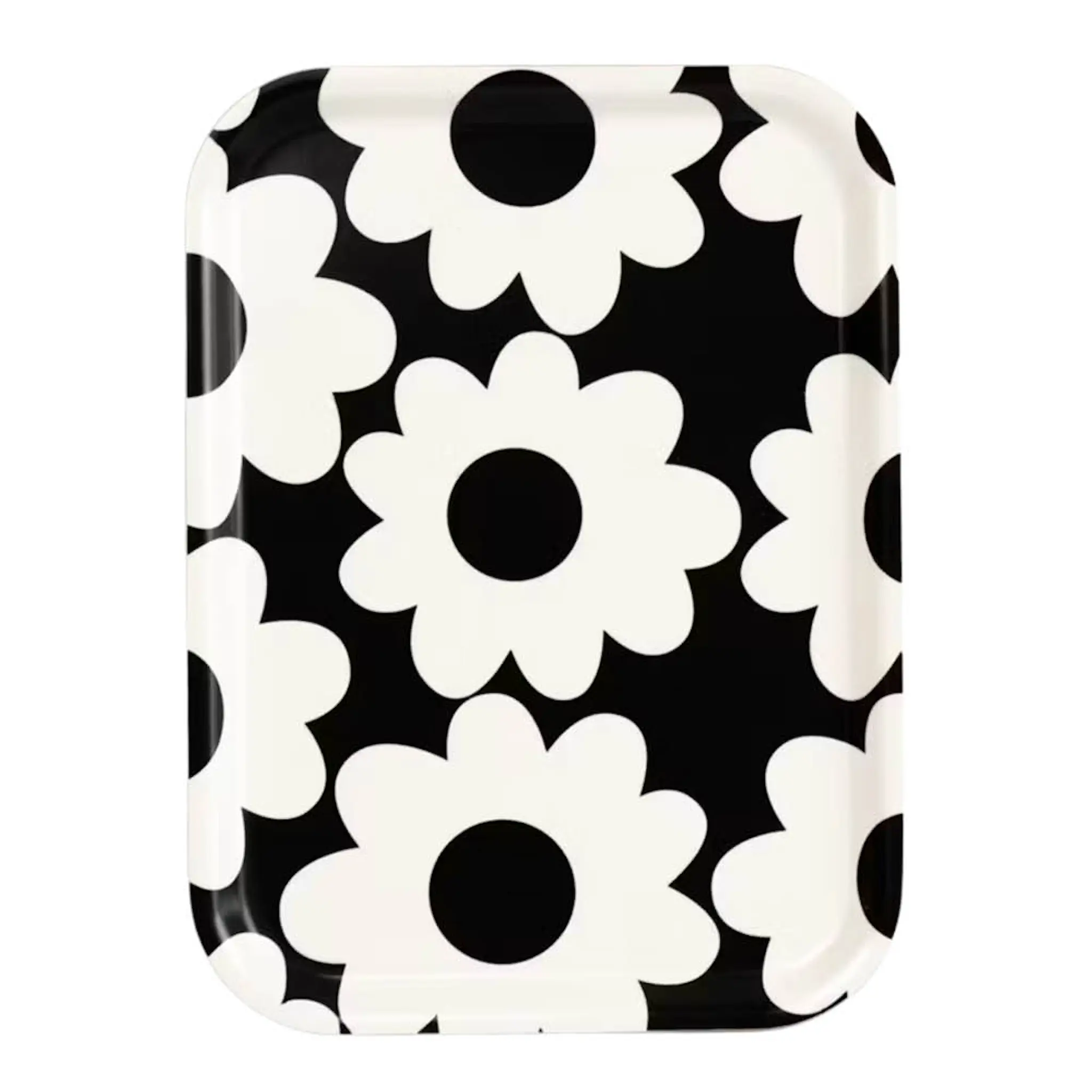 Rotor Design Flora serveringsbricka 27x20 cm svart/vit
