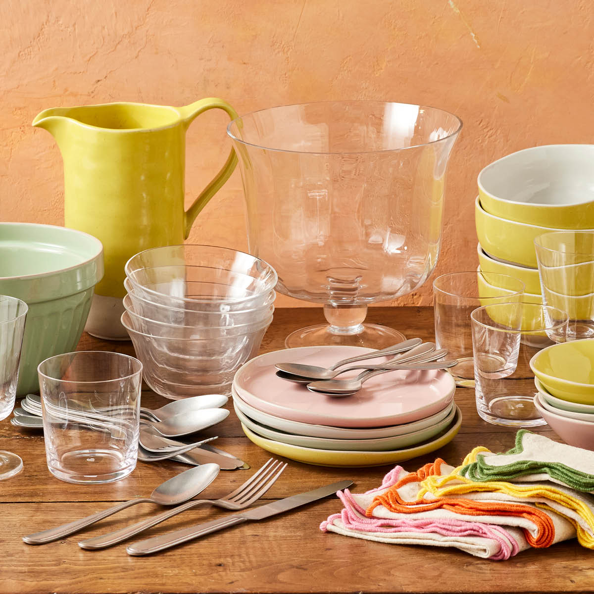 Jamie Oliver Big Love assiett 19 cm 4-pack rosa/vit/grön/gul