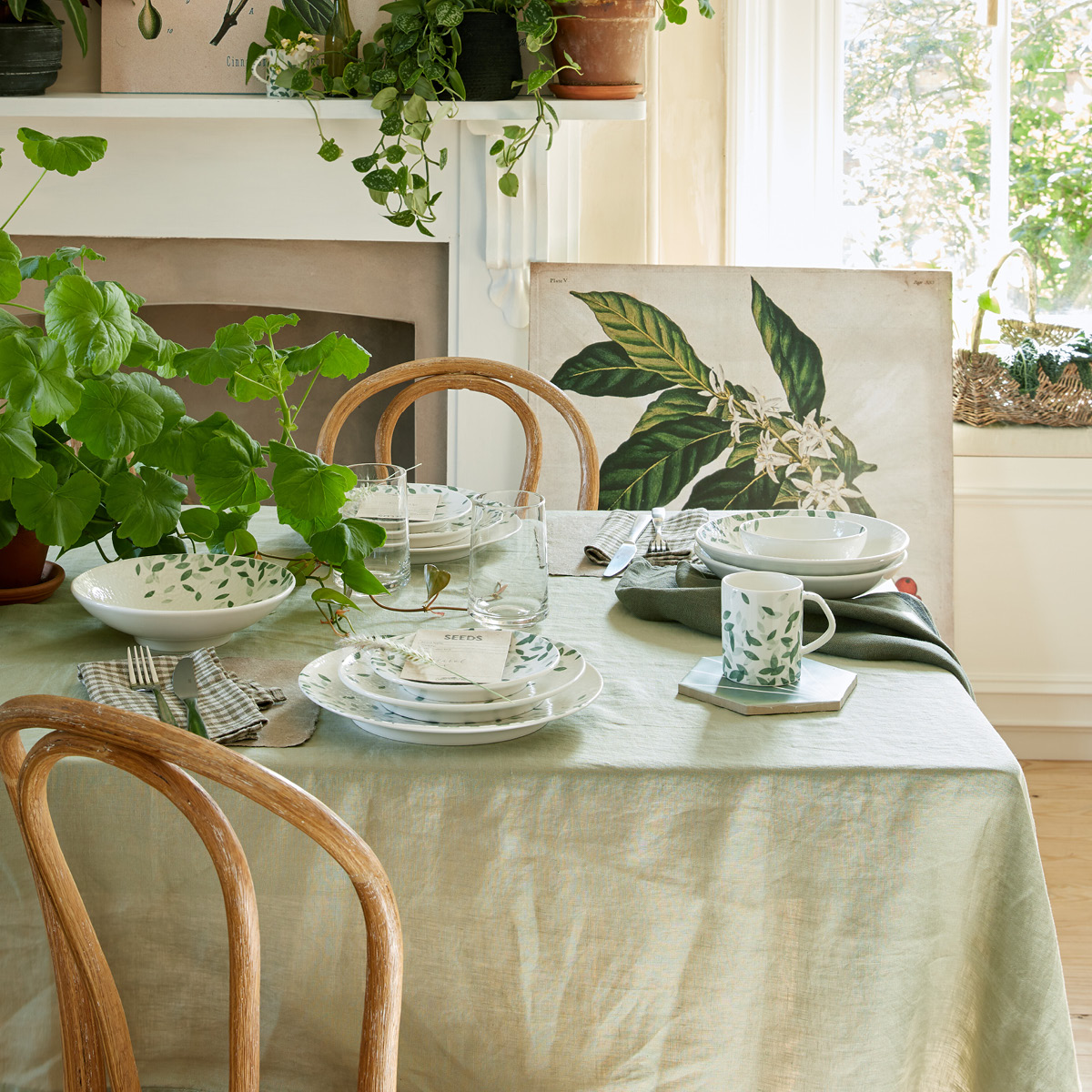 Denby Greenhouse tallrik 27,5 cm vit/grön