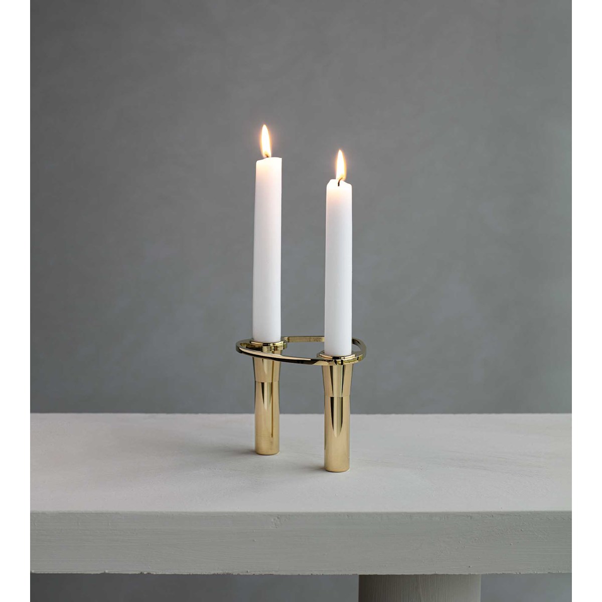 LIND DNA Curve Double Ljusstake Modul 9,9 cm Förgyllt