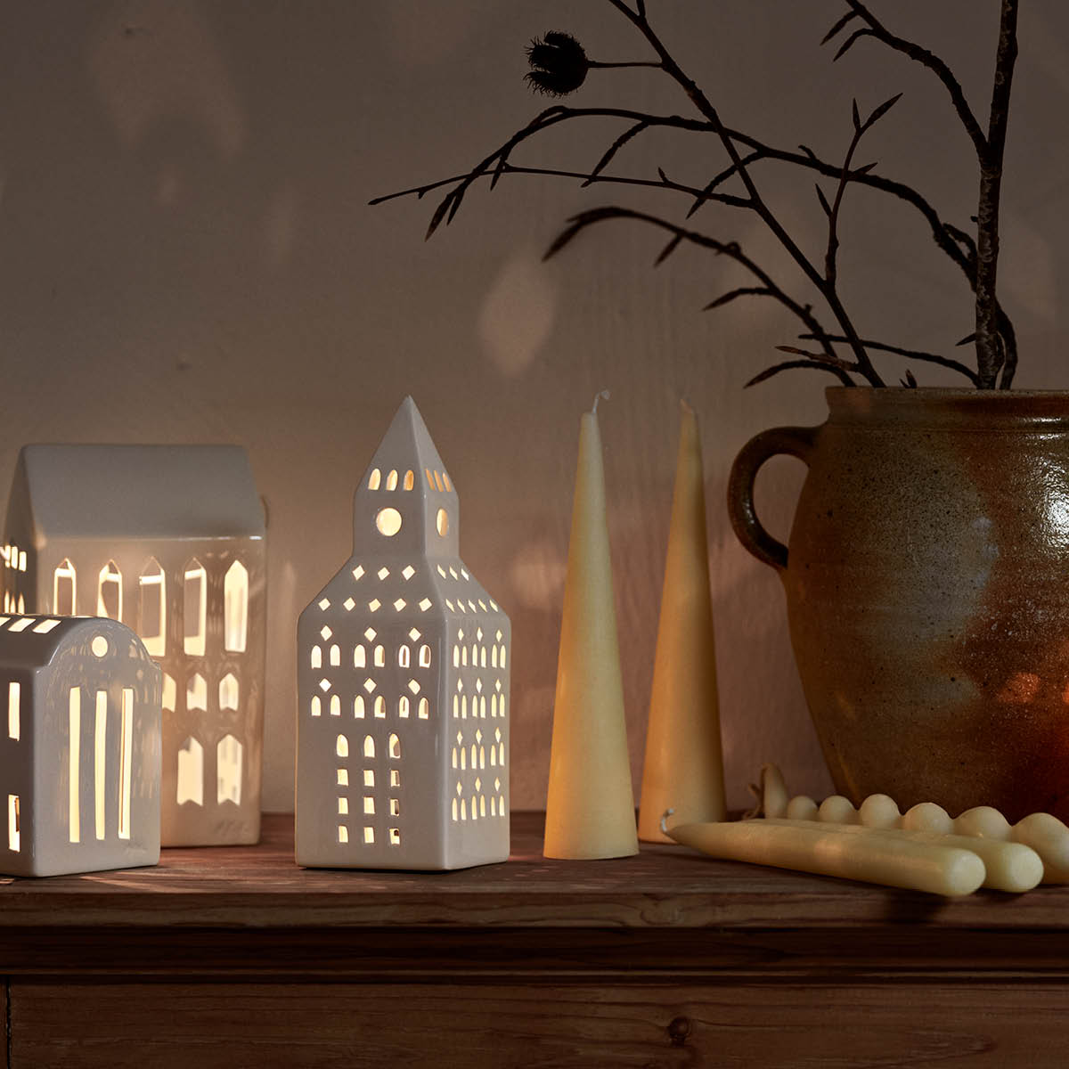 Kähler Urbania lyshus 20 cm kirketårn