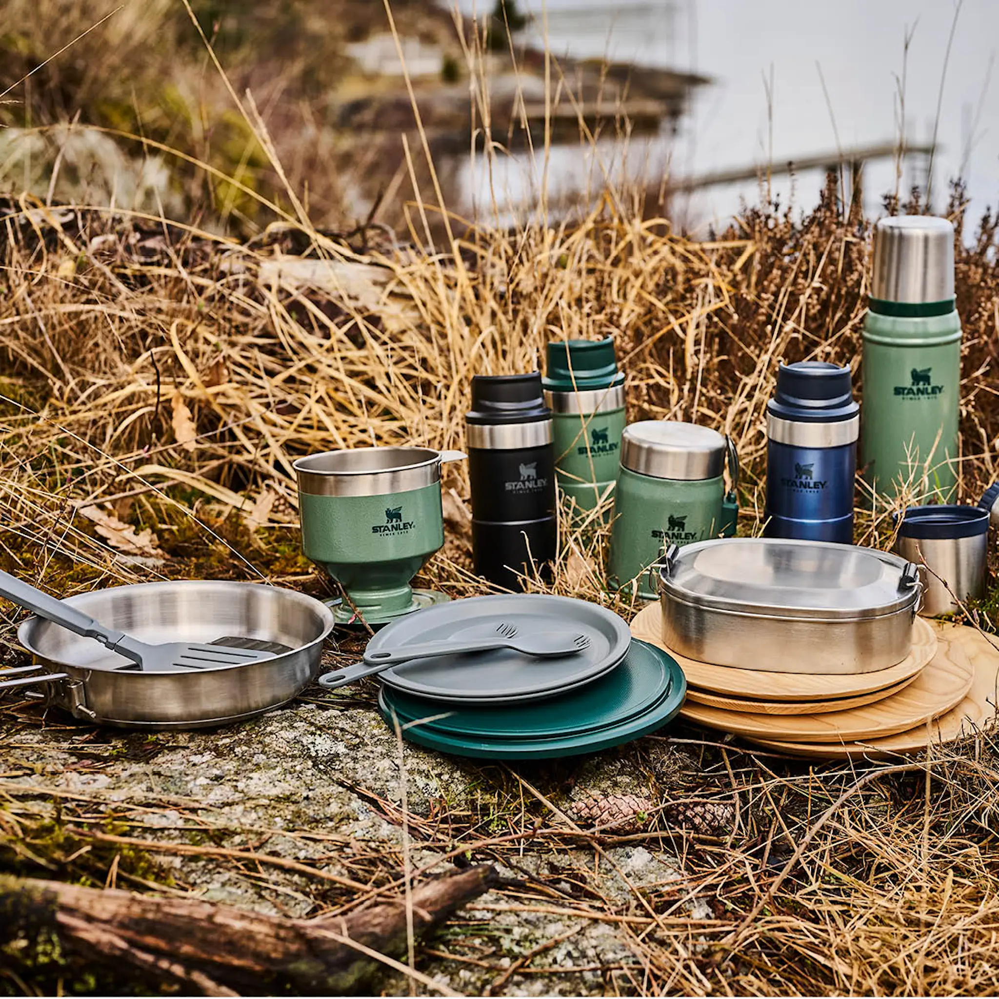 Stanley Adventure Stekpanneset 9-delar Grön/Rostfritt
