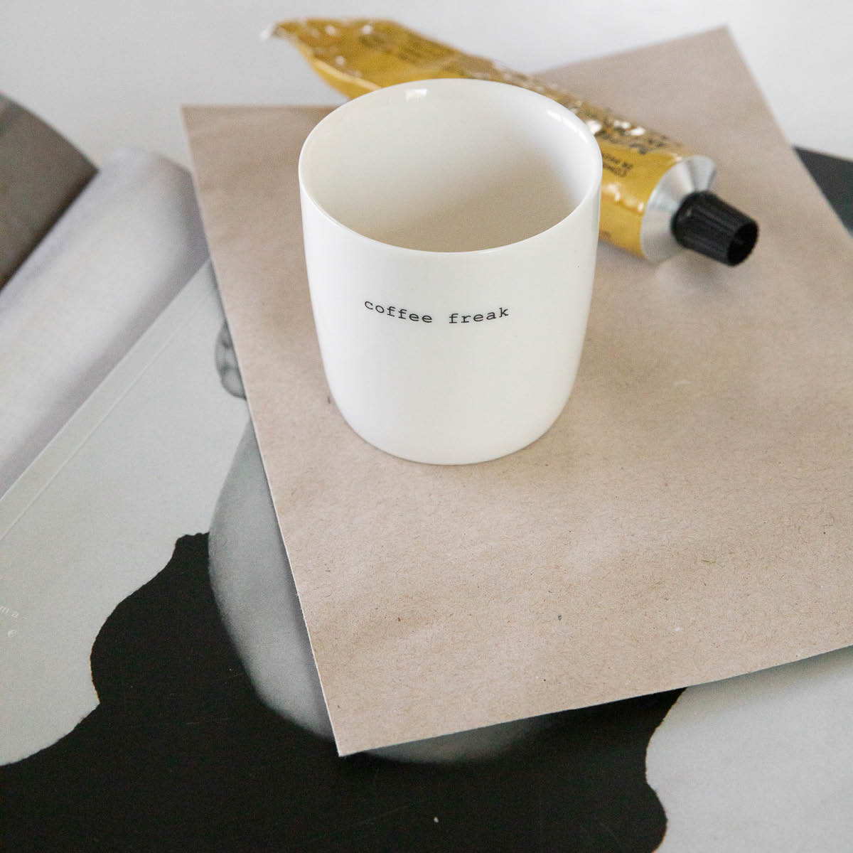 Sögne Home Sögne Mugg Mini 10 cl Coffee freak Vit