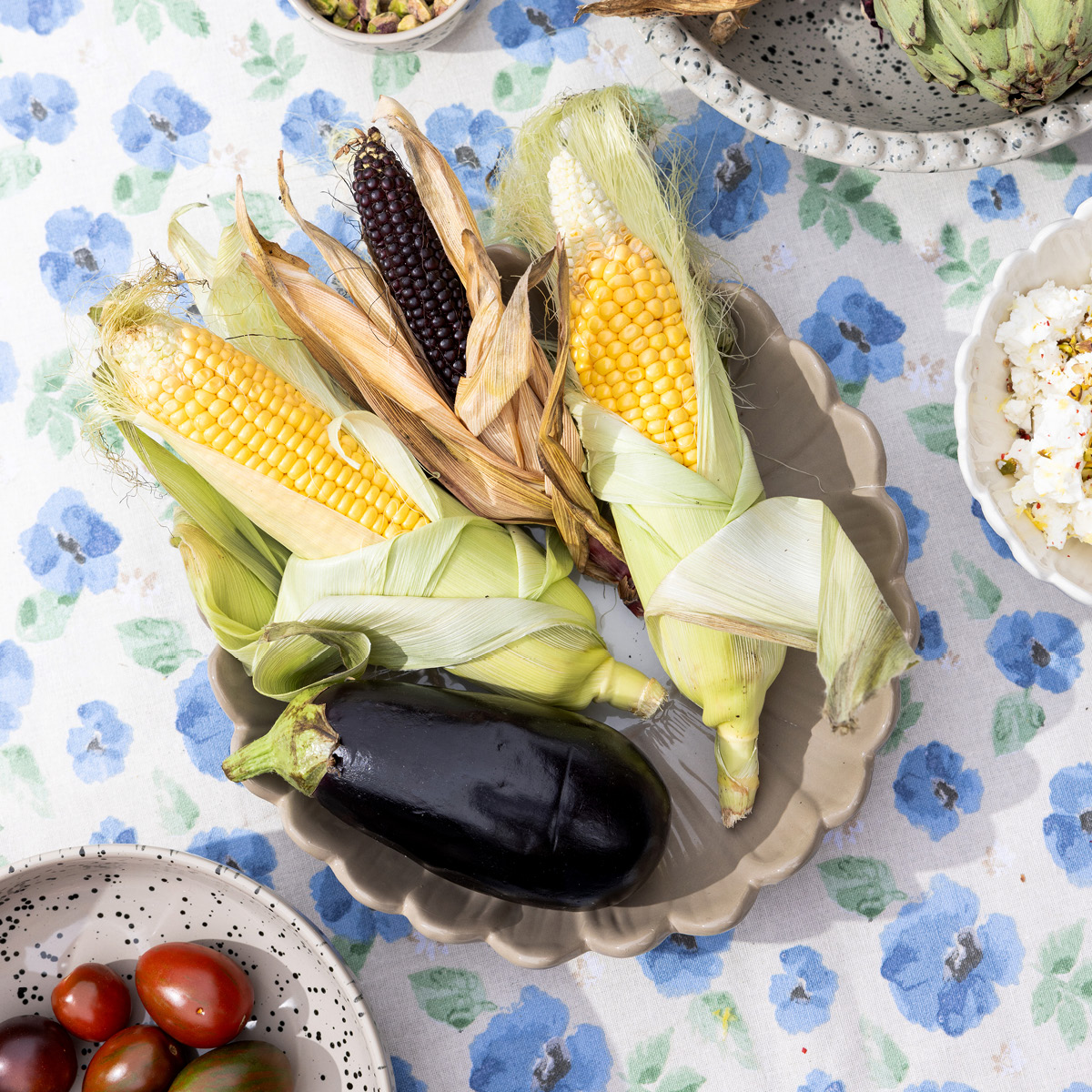 Sagaform Eden vaxad duk 150x250 cm blå mix