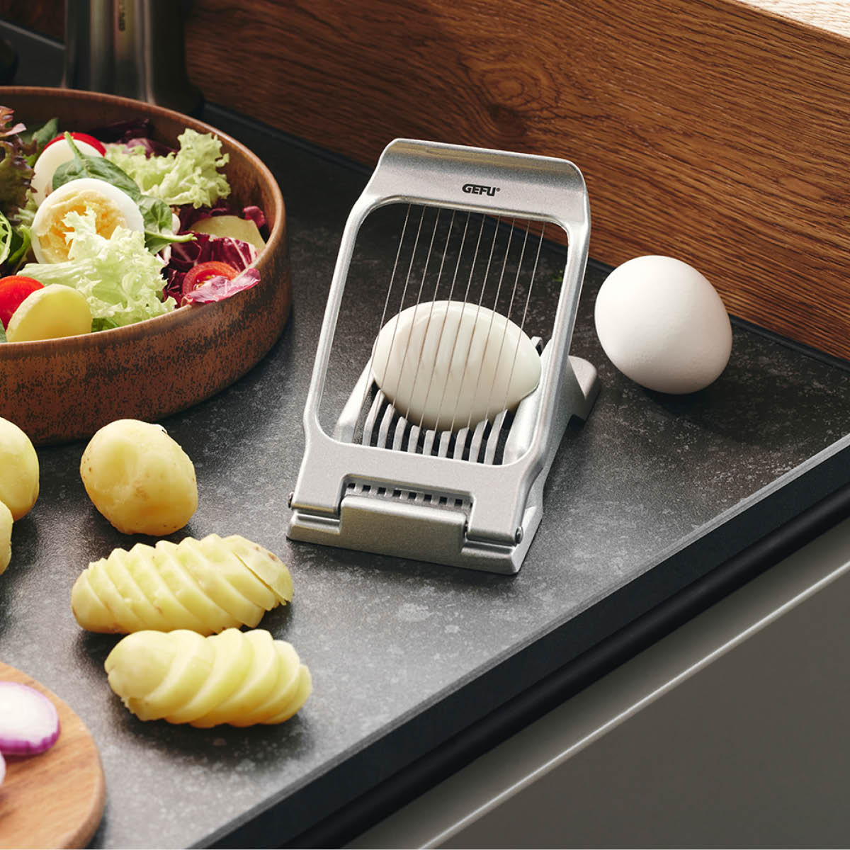 Gefu Eggi äggdelare 13,5x8 cm borstat stål