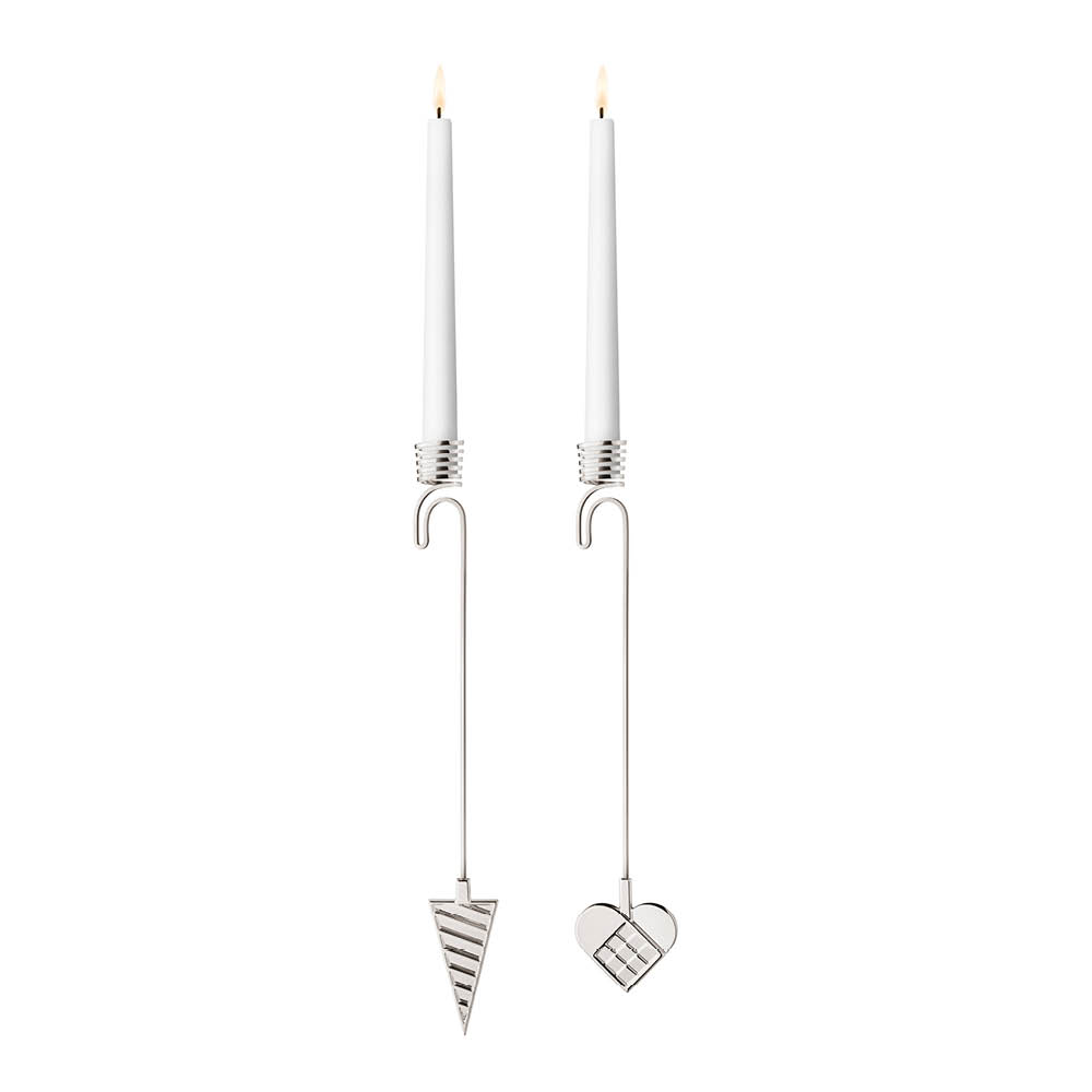 Georg Jensen - Joulu 2025 Kynttilänpidike joulukuuseen 2 kpl Hopea
