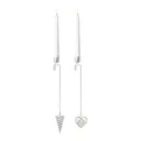 Jul 2025 ljushållare för julgranen 2 delar hjärta & strut silver