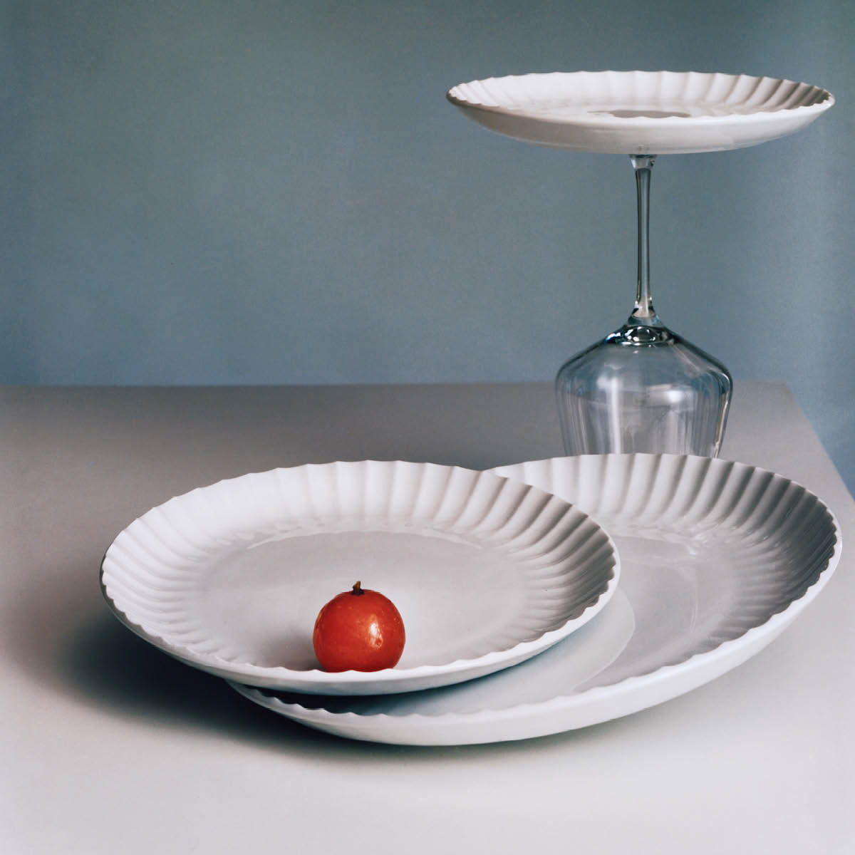 Georg Jensen Bernadotte coupe Lautanen 22,5 cm Valkoinen