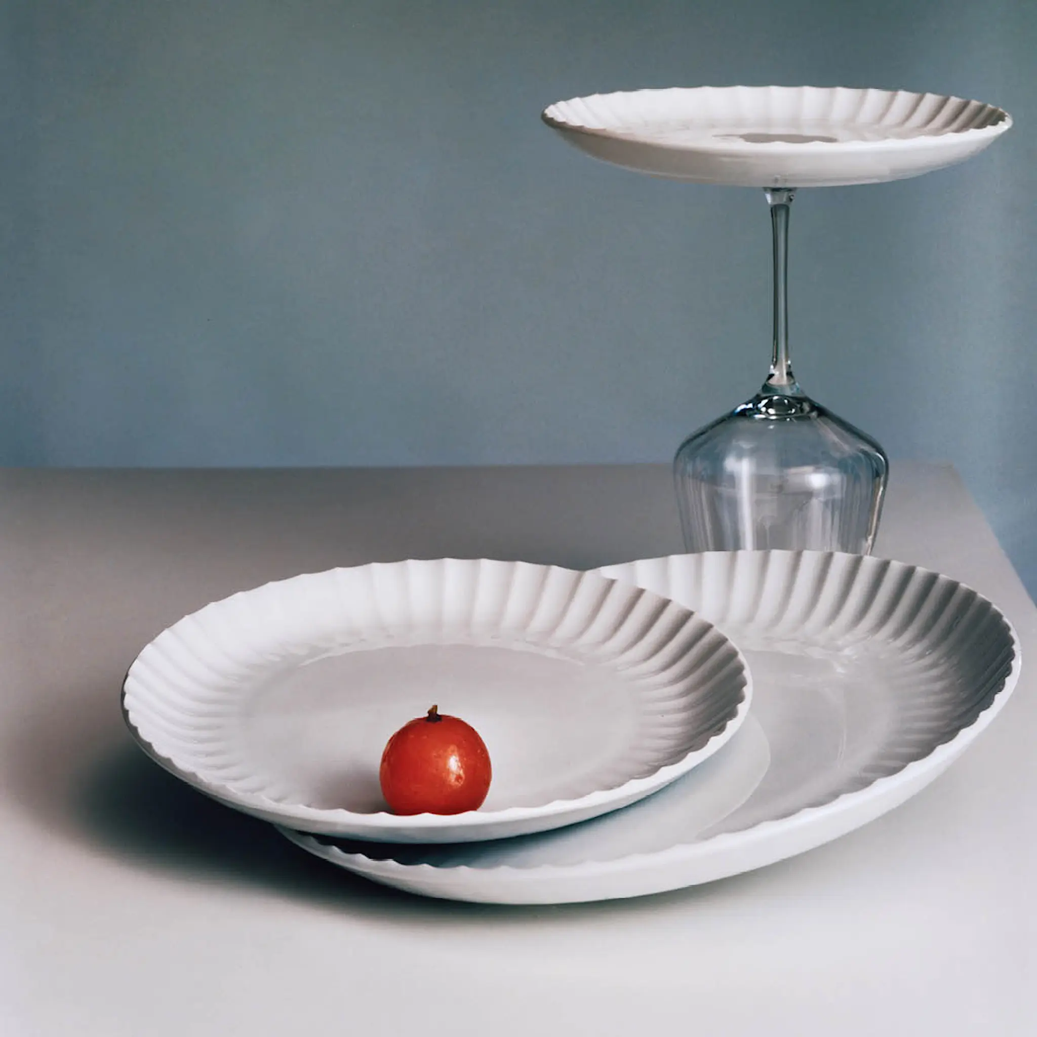 Georg Jensen Bernadotte coupe Lautanen 22,5 cm Valkoinen