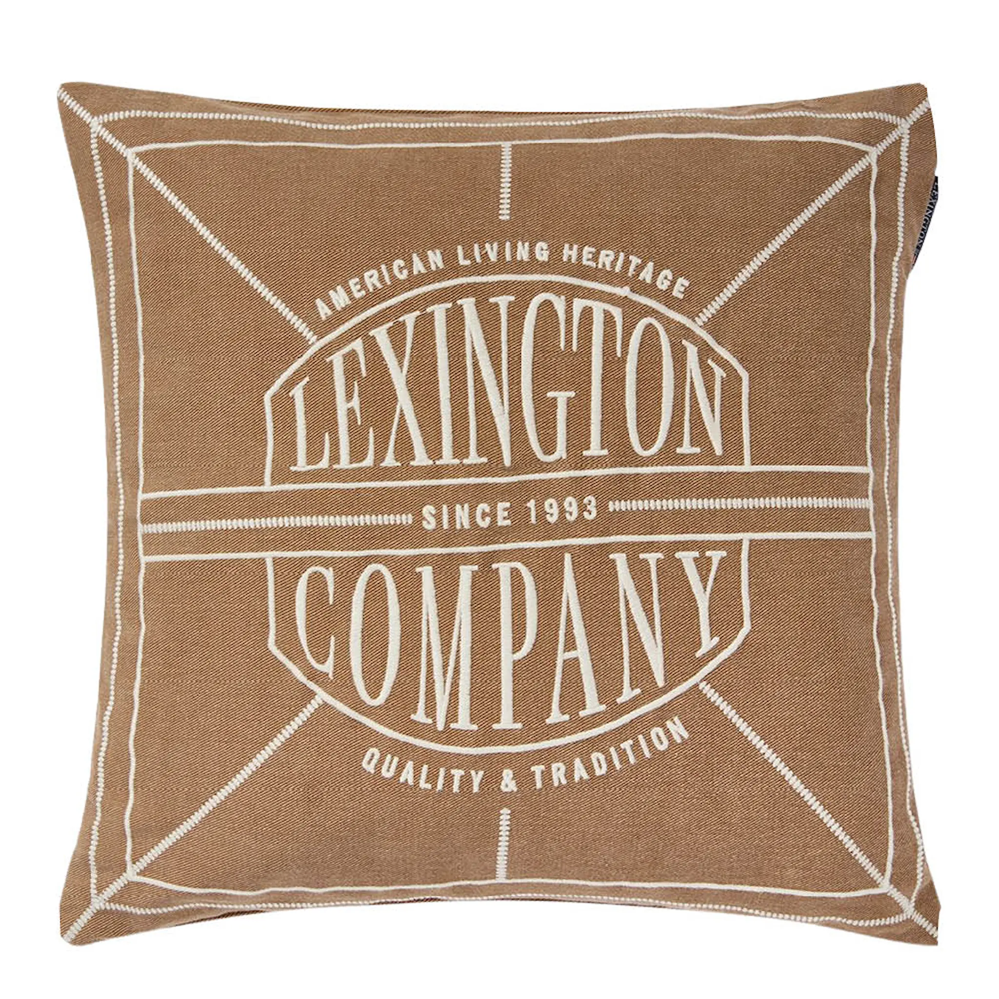 Lexington Logo Washed kuddfodral 50x50 cm fudge/ljusbeige