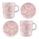 Piirto Unikko servisset 4 delar 25 cl rosa/röd