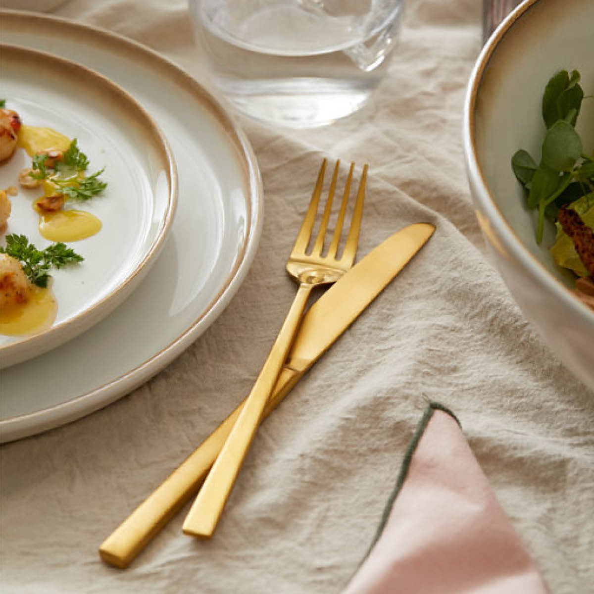 Bitz Bestick 16 Delar Mässing Matt