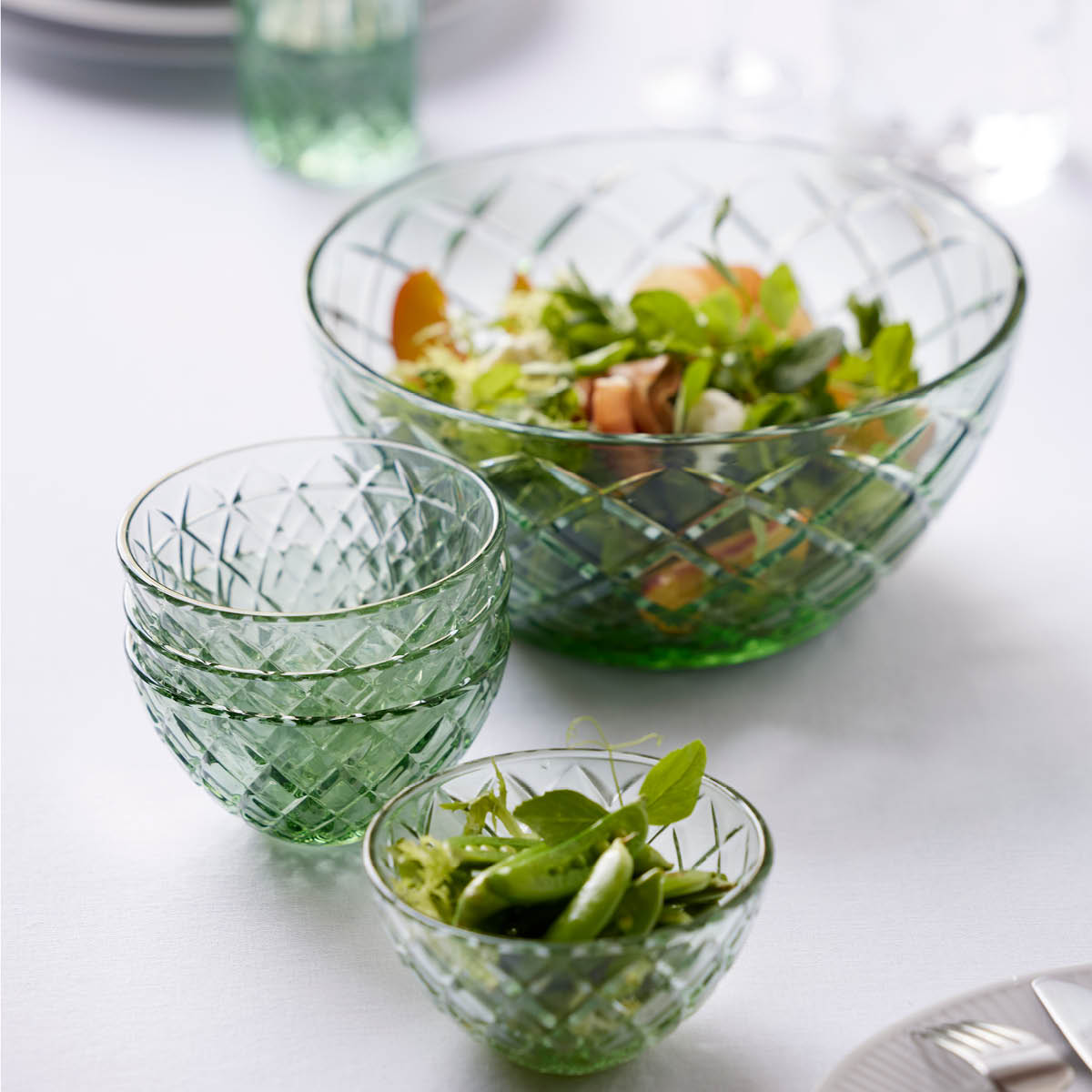 Lyngby Glas Sorrento Salladsskål 24 cm Grön