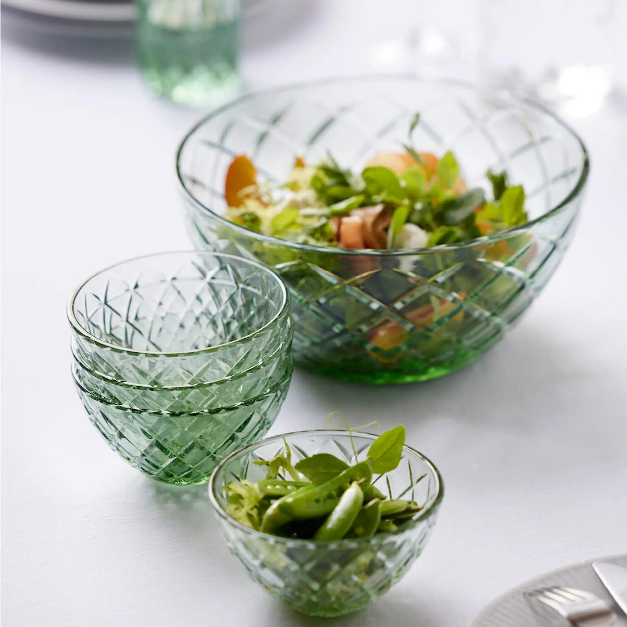 Lyngby Glas Sorrento Salladsskål 24 cm Grön