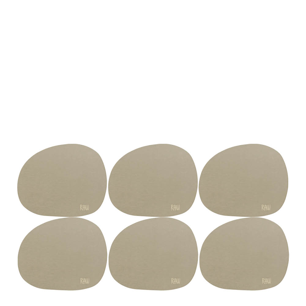 Aida RAW Soft glasunderlägg silikon 6-pack Mellow Clay