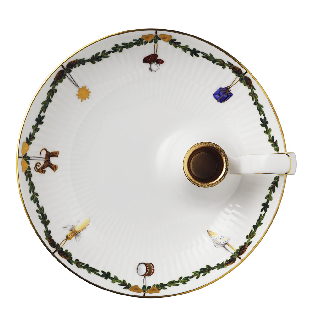 Royal Copenhagen Stjerne Riflet Jul lysestake/skål 18 cm