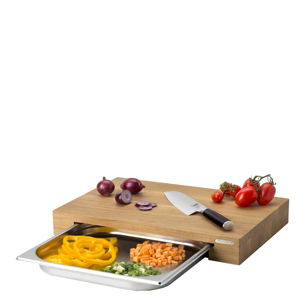 Continenta Skärbräda med Låda 39x27x6 cm Ek