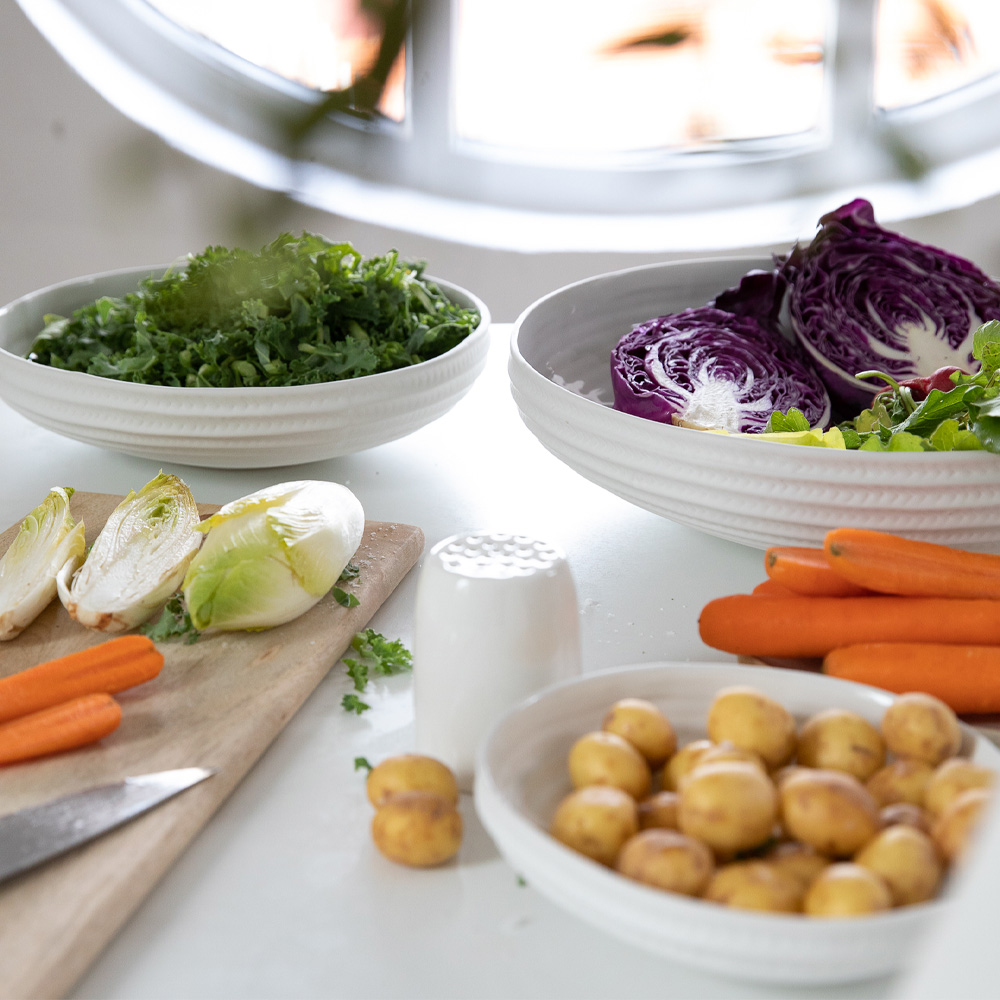 Sögne Home Stella Skål Räfflad Liten 19 cm Vit