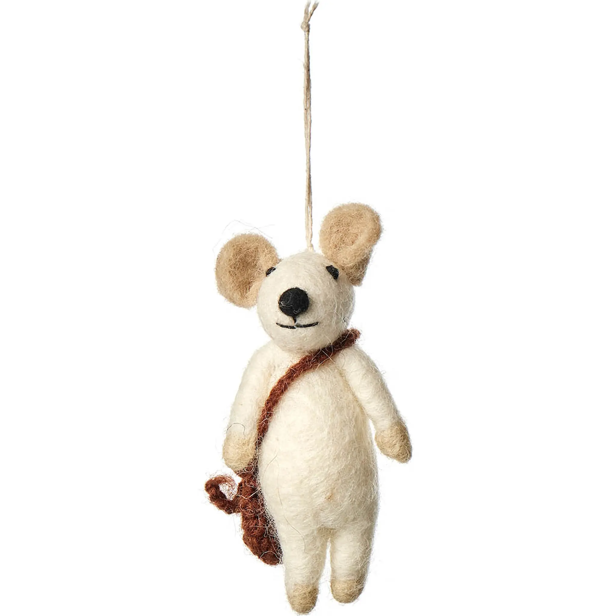 Holmen Mons juleornament mus 10 cm ull/brun