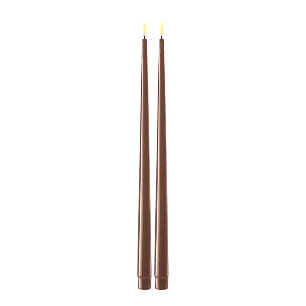 LED Antiikkikynttilä 38 cm 2 kpl Mokka