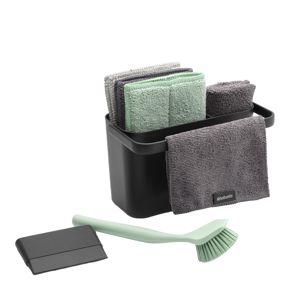 Brabantia Rengjøringssett 8 deler mørk grå/jade grønn