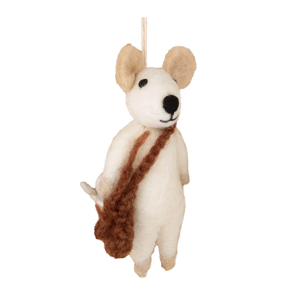 Mons juleornament mus 10 cm ull/brun