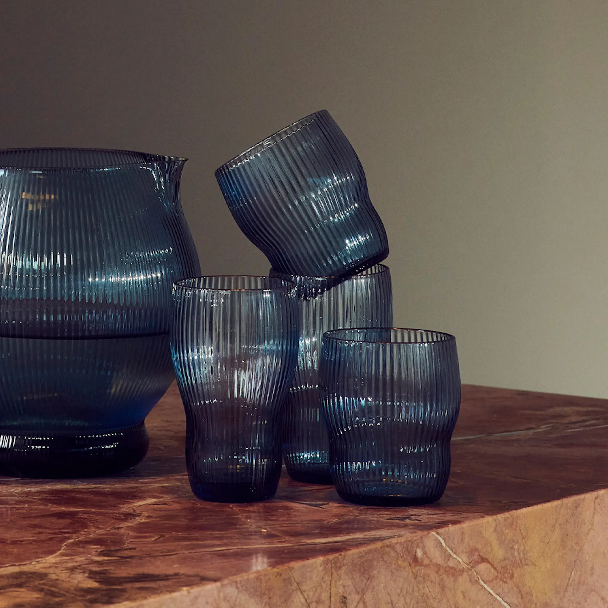 Pols Potten Pum Glas 9 cm 2-pack Blå