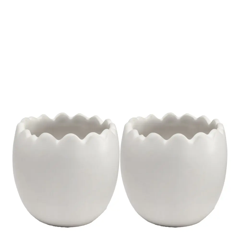 Egg eggeglass 2 stk hvit
