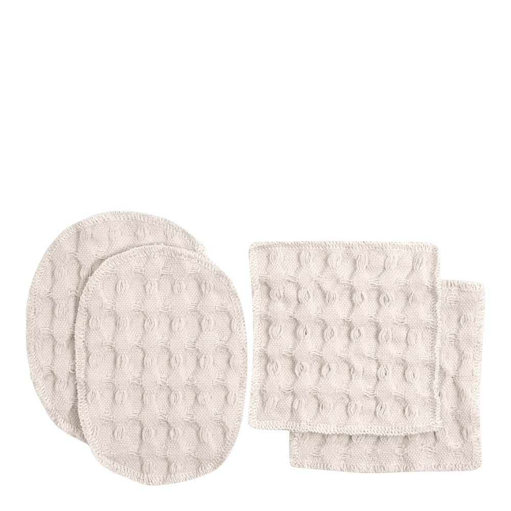 The Organic Company - Big Waffle uudelleenkäytettävät meikinpoistotyynyt 8x8 cm 4 kpl stone